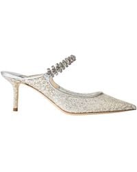 Jimmy Choo - Bing 65 Glitter Tulle Mules, Brand Size 34 Us - Lyst
