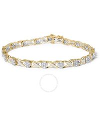 Haus of Brilliance - 10k Gold 1.00 Cttw Round Cut Diamond Cross Link 7" Bracelet - Lyst