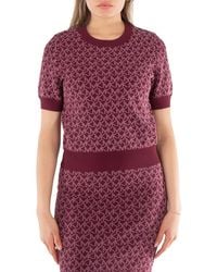 Michael Kors - Logo Jacquard Short Sleeve Sweater - Lyst