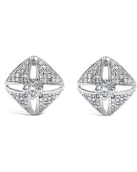 Haus of Brilliance - 925 Sterling 1.0 Cttw Diamond Studded Rhombus Stud Earring (H-I Color, I2-I3 Clarity) - Lyst