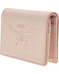 MCM - Embossed Logo Leather Mini Himmel Snap Wallet - Lyst