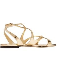 Jimmy Choo - Ayla Flat Leather Sandals - Lyst