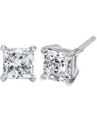 Haus of Brilliance - 14K 1/2 Cttw Princess Cut Lab Grown Diamond Solitaire Stud Earrings (F-G, Vs2-Si1) - Lyst