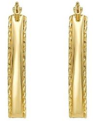 Tresorra - 14K Small Diamond Cut Marquise Hoop Earrings - Lyst