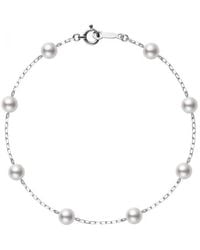 Mikimoto - Akoya Pearl Station Bracelet With 18k White Gold 5 X 5.5mm A+ 7'' - Lyst