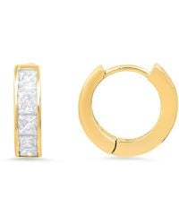 Kylie Harper - 14K Over Petite Princess-Cut Huggy Hoop Earrings - Lyst
