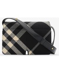 Burberry - Snip Shoulder Bag Check Leather Trim - Lyst