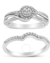 Haus of Brilliance - .925 Sterling Silver 1/3 Cttw Composite Diamond Frame Bypass Bridal Set Ring - Lyst