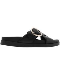 Bally - Elida Leather Slide Sandals, Brand Size 35 Us - Lyst