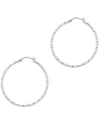 Tresorra - Sterling Diamond Cut Hoop Earrings - Lyst