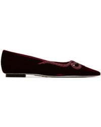 Rene Caovilla - Rene Caovilla Rubino Velvet Morgana Embellished Ballet Flats - Lyst