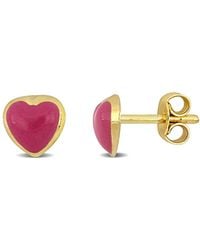 Amour - Enamel Heart Stud Earrings - Lyst