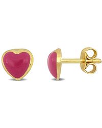 Amour - Enamel Heart Stud Earrings - Lyst