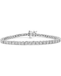 Haus of Brilliance - 925 Sterling 1.0 Cttw Miracle-Set Diamond Round Faceted Bezel Tennis Bracelet (I-J Color, I3 Clarity) - Lyst