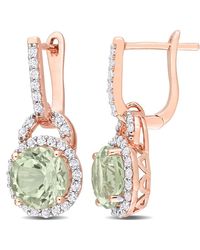 Amour - 4 3/8Ct Tgw Quartz And Topaz Halo Charm Earrings - Lyst