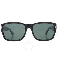 Tom Ford - Mason Rectangular Sunglasses Ft0445 01n 58 - Lyst