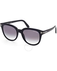 Tom Ford - Olivia Smoke Gradient Oval Sunglasses Ft0914 01b 54 - Lyst