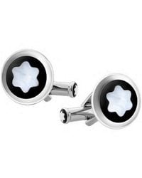 Montblanc - Round Mother Of Pearl Cufflinks - Lyst