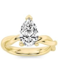 Mure And Co - 1Ctw Pear Shaped Lab Grown Diamond (F/Vs) Twisted Shank Solitaire Engagement Ring - Lyst