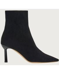 Ferragamo - Janna Suede Point-Toe Booties - Lyst