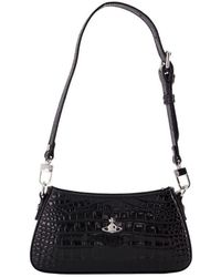 Vivienne Westwood - Croc-Embossed Calfskin Shoulder Bag - Lyst