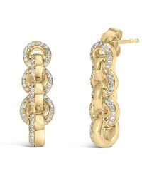 Haus of Brilliance - 14K Plated .925 Sterling 3/4 Cttw Diamond Chain Link Drop Earrings - Lyst