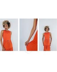 Max Mara - Kren Jersey Tiered Sleeveless Midi Dress, Brand Size 36 (Us - Lyst