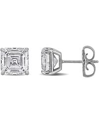 Created Forever - 4Ct Tw Asscher-Cut Lab-Grown Diamond Solitaire Stud Earrings - Lyst