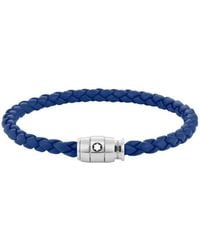 Montblanc - Woven Leather Bracelet - Lyst