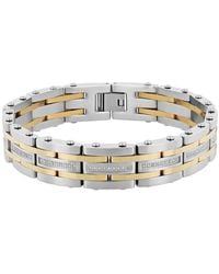 Robert Alton - 1/2Ctw Diamond Stainless Steel With Finish Link Bracelet - Lyst