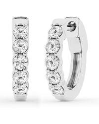 Brilliant Diamond - 0.50 Carat Round Lab Grown Diamond Hoop Earrings - Lyst