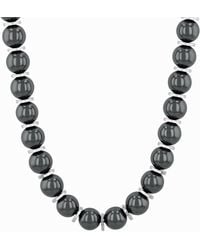 Robert Alton - Stainless Steel Hematite 20' Inch Bead Necklace - Lyst