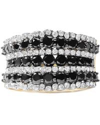 Haus of Brilliance - 14K Plated .925 Sterling 1 3/4 Cttw Treated And Alternating Diamond Multi Row Band Ring I-J, I2-I3 - Lyst