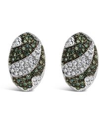 Haus of Brilliance - 14K 2.00 Cttw And Treated Diamond Oval Shield Omega Back Earrings (H-I Color, Si1-Si2 Clarity) - Lyst