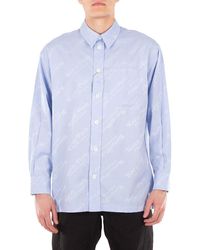 KENZO - Long Sleeve Logo Embroidered Overshirt - Lyst