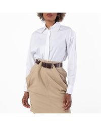 Loewe - Draped Cotton Shirt, Brand Size 36 Us - Lyst