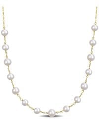 Amour - 6.5-8.5 Mm Cultured Freshwater Pearl Tin Cup Necklace - Lyst