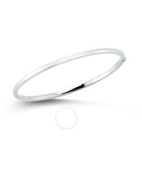 Roberto Coin - 18k Thin Oval White Gold Bangle - Lyst