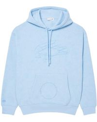 Lacoste - Relaxed Fit Floral Print Cotton Hoodie, Brand Size 4 - Lyst