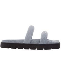 T By Alexander Wang - Jay Denim Flatform Sandals - Lyst
