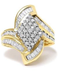 Haus of Brilliance - 14K 1-1/3 Cttw Round And Baguette Diamond Bypass Cocktail Ring - Lyst