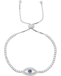 Kylie Harper - Sterling Cubic Zirconia Cz Evil Eye Adjustable Bracelet - Lyst