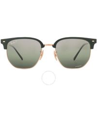 Ray-Ban - New Clubmaster Polarized Green Mirrored Sunglasses Rb4416 6655g4 53 - Lyst