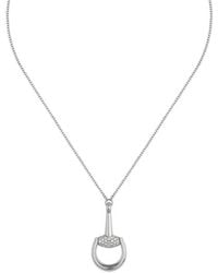 Gucci - Horsebit Pave Diamond Necklace - Lyst