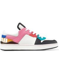 Jimmy Choo - Florent/M Mix Leather Trainers, Brand Size 44 Us - Lyst