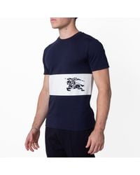 Burberry - Equestrian Knight Stripe Pattern Cotton T Shirt - Lyst