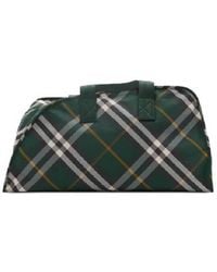 Burberry - Check Pattern Large Shield Duffle Bag - Lyst