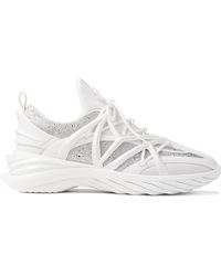 Jimmy Choo - Cosmos/F Crystal Embellished Low-Top Sneakers, Brand Size 45 Us - Lyst