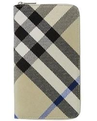 Burberry - Large Check Zip Wallet - Lyst