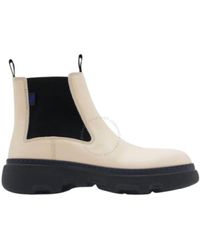 Burberry - Leather Creeper Low Chelsea Boots, Brand Size 37 Us - Lyst